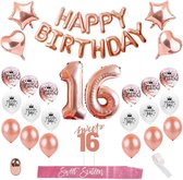 Sweet 16 verjaardag  | Sweet 16 Versiering| 16 jaar | 16 jaar ballonnen|Rose Goud | Verjaardag decoratie