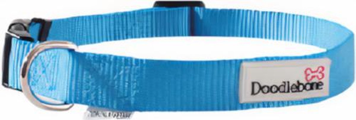 Goedkoopste Doodlebone Hondenhalsband Bold 60 - 70 Cm Nylon Cyaanblauw