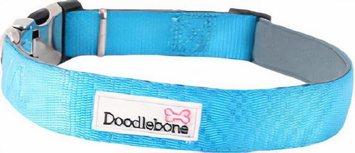 Goedkoopste Doodlebone Hondenhalsband Bold Comfort 40 - 50 Cm Blauw