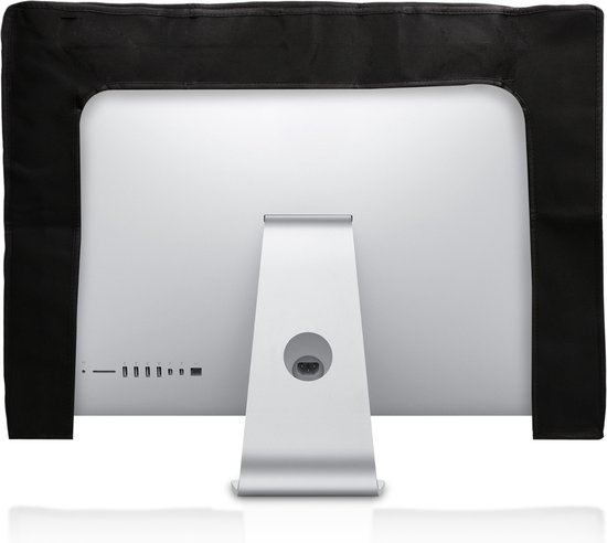 Housse kwmobile pour moniteur 27-28" - Housse de protection pour écran - Design Don't Touch My Screen - blanc / noir