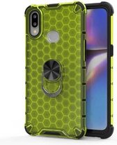 Voor Huawei Y7 2019 / Y7 Prime schokbestendige honingraat PC + TPU ringhouder beschermhoes (groen)