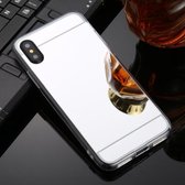 Voor iPhone X / XS TPU + acryl luxe plating spiegel telefoonhoesje (zilver)