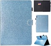 Voor Huawei MediaPad T3 10.0 Vernis Glitter Poeder Horizontale Flip Leren Case met Houder & Kaartsleuf (Blauw)