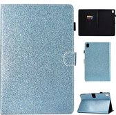 Voor Huawei MediaPad M6 10.8 Vernis Glitter Poeder Horizontale Flip Leren Case met Houder & Kaartsleuf (Blauw)