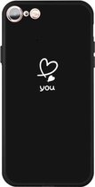Voor iPhone 6s / 6 Love-heart Letter Pattern Colorful Frosted TPU telefoon beschermhoes (zwart)