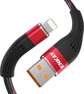 ENKAY ENK-CB201 Visnet Weven USB naar 8-pins oplaadkabel voor gegevensoverdracht (rood)