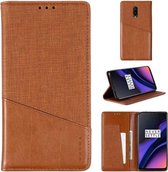 Voor OnePlus 6T MUXMA MX109 horizontale flip lederen tas met houder en kaartsleuf en portemonnee (bruin)