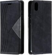 Voor Xiaomi Redmi 7A Splicing Kleur Magnetische zoom Horizontale flip lederen tas met houder en kaartsleuven (zwart)