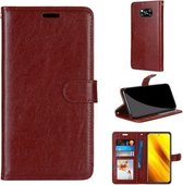 Voor Xiaomi Poco X3 NPC Pure Kleur Horizontale Flip PU lederen tas met houder & kaartsleuven & portemonnee & fotolijst (bruin)