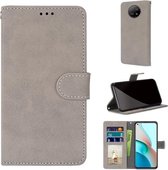 Voor Xiaomi Redmi Note 9 5G / Note 9T Retro Frosted Horizontale Flip PU lederen tas met houder & kaartsleuven & portemonnee & fotolijst (grijs)