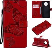 Voor Xiaomi Mi 10T Lite 3D vlinders reliëfpatroon horizontale flip lederen tas met houder & kaartsleuf & portemonnee (rood)