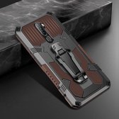 Voor Geschikt voor Xiaomi Redmi 9 Armor Warrior schokbestendige pc + TPU beschermhoes (koffie)