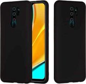 Voor Geschikt voor Xiaomi Redmi 9 pure kleur vloeibare siliconen schokbestendige volledige dekking beschermhoes (zwart)