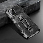 Voor Xiaomi Redmi Note 9 Machine Armor Warrior schokbestendige pc + TPU beschermhoes (zwart)