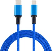 2A USB naar USB-C / Type-C gevlochten datakabel, kabellengte: 1 m (blauw)