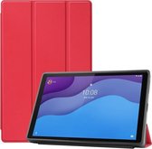 Voor Lenovo Tab M10 HD 2e generatie TB-X306 Zwenkwielpatroon Horizontale Flip Tablet PC Beschermende lederen tas met Tri-fold beugel & Slaapfunctie (rood)