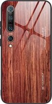 Voor Xiaomi Mi 10 Pro houtnerfglas beschermhoes (M05)