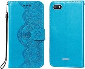 Voor Xiaomi Redmi 6 Flower Vine Embossing Pattern Horizontale Flip Leather Case met Card Slot & Holder & Wallet & Lanyard (Blue)