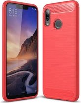 Geborsteld textuur koolstofvezel schokbestendig TPU-hoesje voor Huawei Nova 3 (rood)