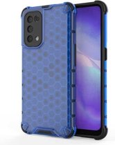 Voor Oppo Reno5 5G schokbestendige honingraat pc + TPU-hoes (blauw)