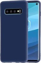 Frosted Soft TPU beschermhoes voor Galaxy S10 (donkerblauw)
