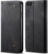 Voor iPhone 7/8 Denim Texture Casual Style Horizontale Flip Leather Case met houder & kaartsleuven & portemonnee (zwart)