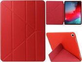 Millet-textuur PU + silicagel lederen hoes met volledige dekking voor iPad Air (2019) / iPad Pro 10,5 inch, met multi-opvouwbare houder (rood)