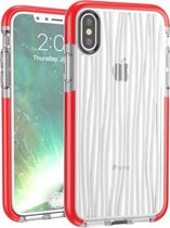 Voor iPhone X / XS D30 + TPU moiré patroon telefoon beschermende achterkant van de behuizing (rood)