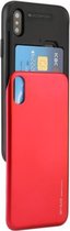 GOOSPERY voor iPhone X / XS TPU + PC Sky Slide Bumper beschermende achterkant van de behuizing met kaartsleuven (rood)