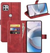 Voor Motorola One Ace 5G Retro Kalfspatroon Gesp Horizontale Flip Leren Case met Houder & Kaartsleuven & Portemonnee (Rood)