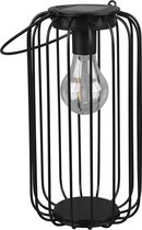 LED Tafellamp met Zonne-energie - Torna Wosle - Dag en Nacht Sensor - Spatwaterdicht IP44 - Rond - Mat Zwart - Aluminium