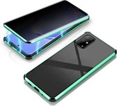 Voor Samsung Galaxy S20 Vierhoek schokbestendig Anti-gluren magnetisch metalen frame Dubbelzijdig gehard glazen omhulsel (groen)