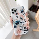 Dubbelzijdige film IMD schokbestendige TPU beschermhoes voor iPhone 12/12 Pro (roze begonia)
