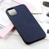 Hella Cross Texture lederen beschermhoes voor iPhone 12/12 Pro (blauw)