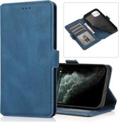 Retro magnetische sluiting horizontale flip lederen tas met houder & kaartsleuven & fotolijst & portemonnee voor iPhone 12/12 Pro (marineblauw)