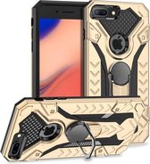 Voor iPhone 8 Plus & 7 Plus Armor Knight Series 2 in 1 PC + TPU beschermhoes met ringhouder (goud)