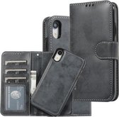Voor iPhone XR KLT888-2 Retro 2 in 1 afneembare magnetische horizontale flip TPU + PU lederen tas met houder & kaartsleuven & fotolijst & portemonnee (zwart)