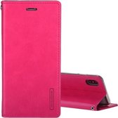 GOOSPERY BLUE MOON FLIP Voor iPhone X / XS Crazy Horse Textuur Horizontale Flip Leren Case met Houder & Kaartsleuven & Portemonnee (Magenta)