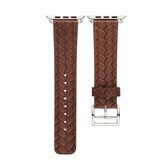 Voor Apple Watch Series 5 en 4 40 mm / 3 en 2 en 1 38 mm gevlochten band (bruin)