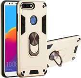Voor Huawei Honor 7C / Enjoy 8 2 in 1 Armor Series PC + TPU beschermhoes met ringhouder (goud)