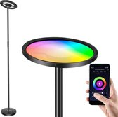 Smart Staande Lamp met App Bediening , Dimbaar, Multicolor - USB Aansluitingen Alexa en Google Assistent - Multi - kleurmodus - woonkamer - slaapkamer - keuken - Energieklasse AA  - Vloerlamp