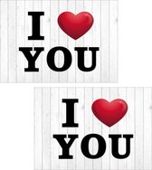 10x stuks i Love You postkaart/ansichtkaart/wenskaart - Valentijnsdag producten - Valentijnskaart/Moederdag