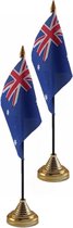 2x stuks australie tafelvlaggetje 10 x 15 cm met standaard - Landen thema feestartikelen/versieringen