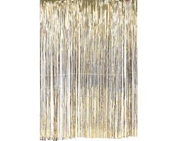 Deurgordijn slinger goud 100 x 200 cm - Oud en nieuw/glitter party decoratie deur slinger
