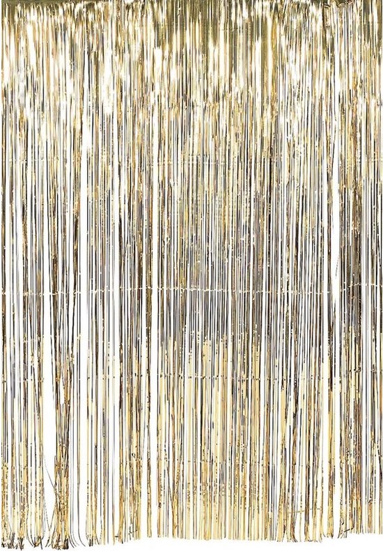 Deurgordijn slinger goud - Glitter feest decoratie van 100 x 200 cm