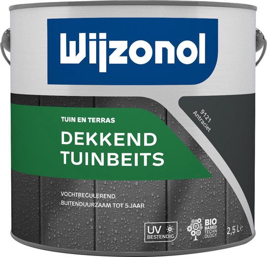 Algemeen Koloniaal kapok Wijzonol Dekkend Tuinbeits - 2,5 liter - Antraciet | bol.com