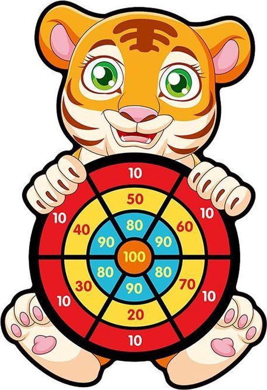 Afbeelding van het spel Toi-Toys dartspel met ballen tijger 46 cm