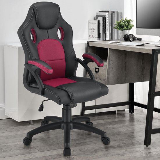 Chaise de bureau Racing Montréal - Bordeaux - Incl. dossier inclinable et accoudoirs rembourrés