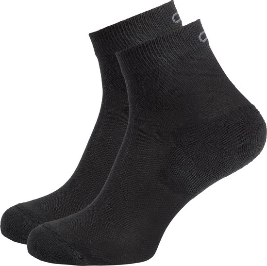 Odlo Socks Quarter Active Lot de 2 paires de Chaussettes de sport unisexes - Noir - Taille 36-38