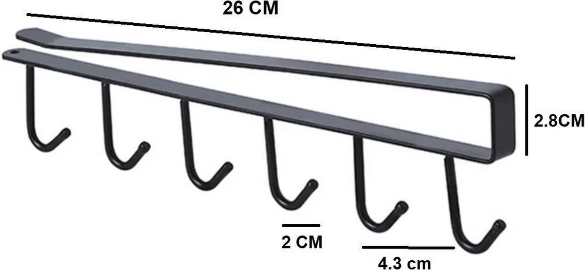 Uteruik Keuken Rail Rack Wandmontage Gebruiksvoorwerp Opknoping Rack Rvs Hanger Haken Voor Keuken Gereedschap Pot Handdoek 7 Schuifhaken 1 Stks Pm 3